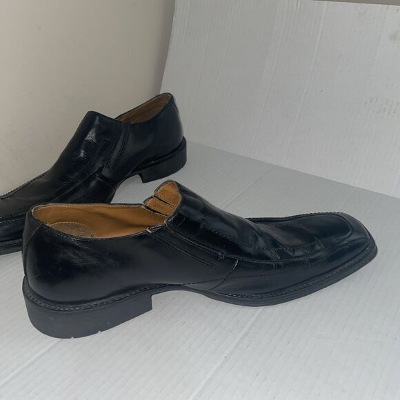 Steve‎ Madden Shoes Mens 12 Black Loafers Leather Square Toe Slip On Dressy - Picture 4 of 10
